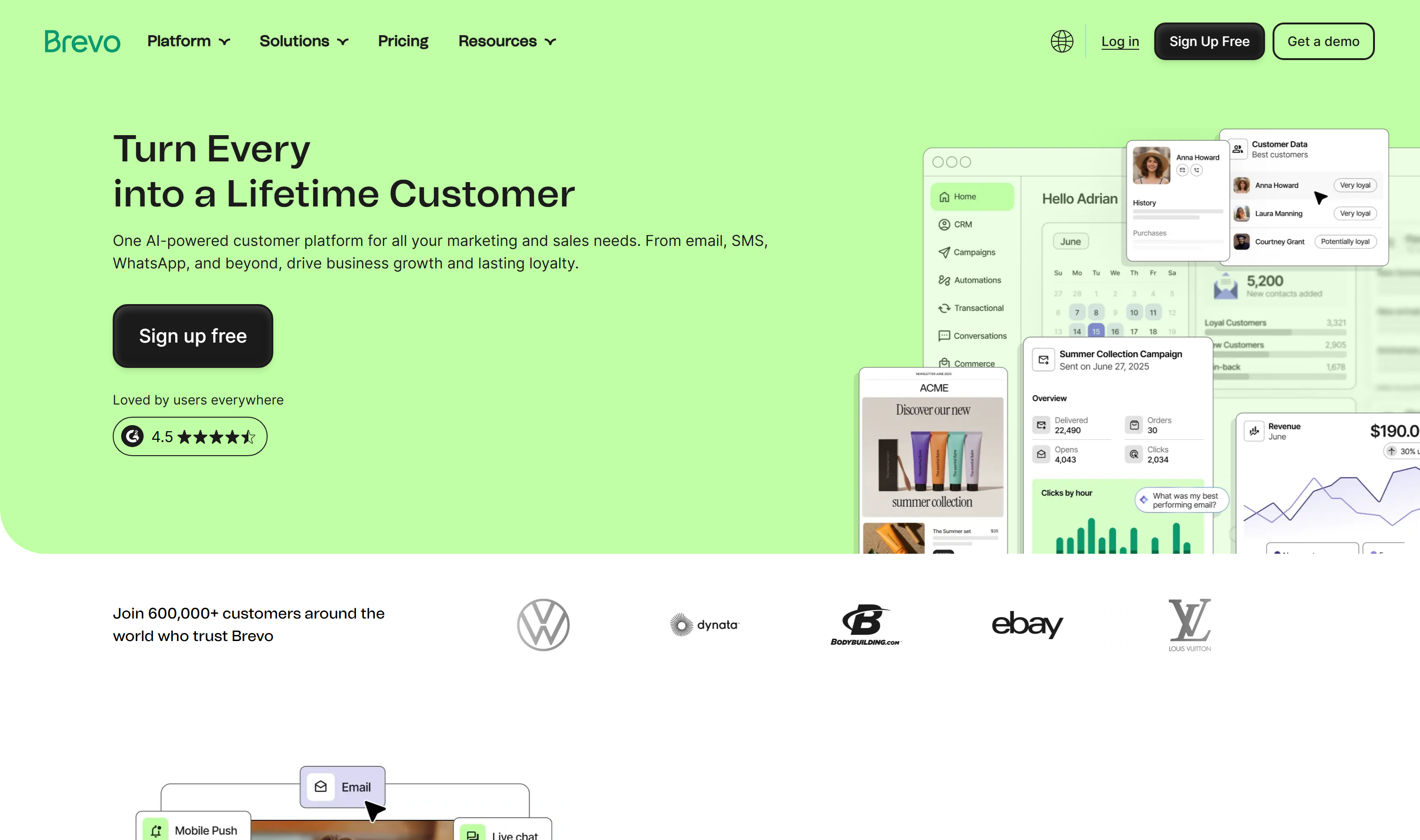 Brevo homepage